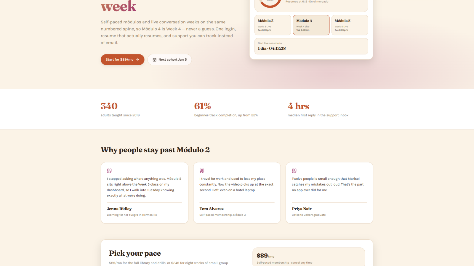Four tools became one, and students stopped asking where things were, case study screenshot by Femmy Creative Hub