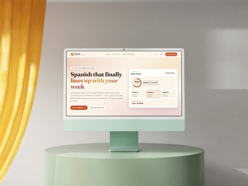 Puente Language Studio, portfolio screenshot by Femmy Creative Hub